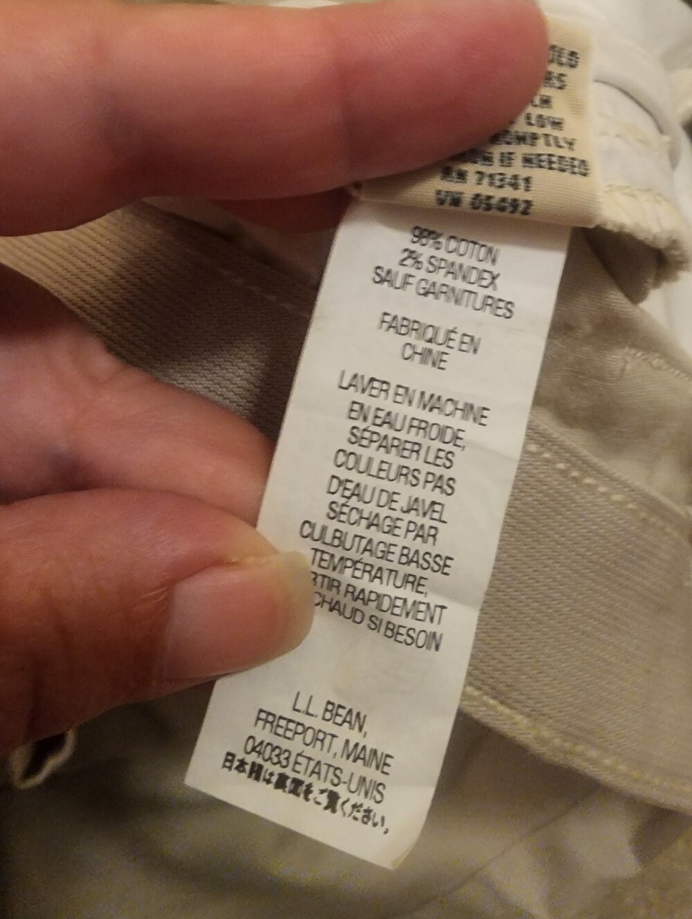 Nwt Sz 18W L.L. Bean Women's Classic Fit Khaki Straight-Leg Chinos - Light Tan - Picture 4 of 5